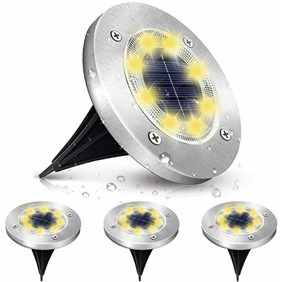 4pc 8 LED Solar Power Buried Light In-Ground Lamp Outdoor - Mycitystee