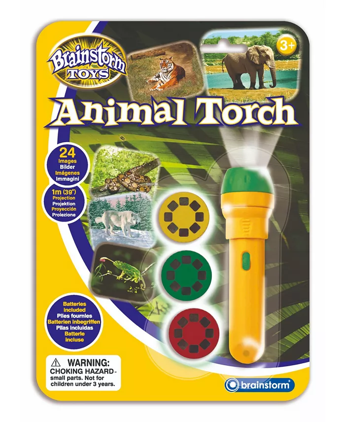 Brainstorm Toys Brainstorm Toy Animal Flashlight and Projector with 24 Animal Images - STEM Toy - Mycitystee