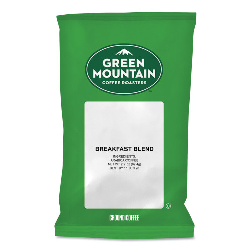 Green Mountain Coffee Roasters Breakfast Blend Coffee Fraction Packs， 2.2 oz， 100/Carton (4432) - Mycitystee