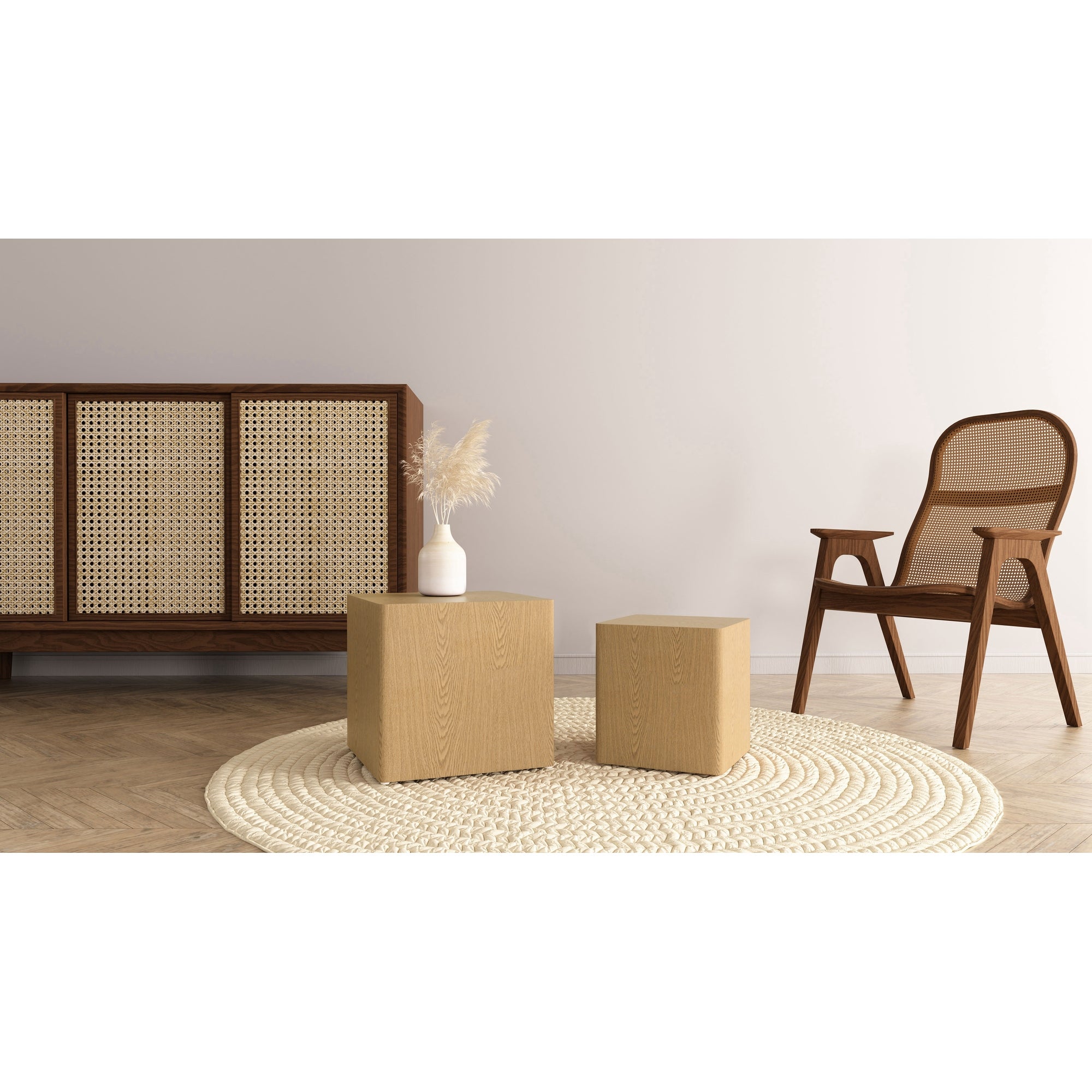 End Table Square Shape Nesting For Multi Spaces， Set of 2 - Mycitystee