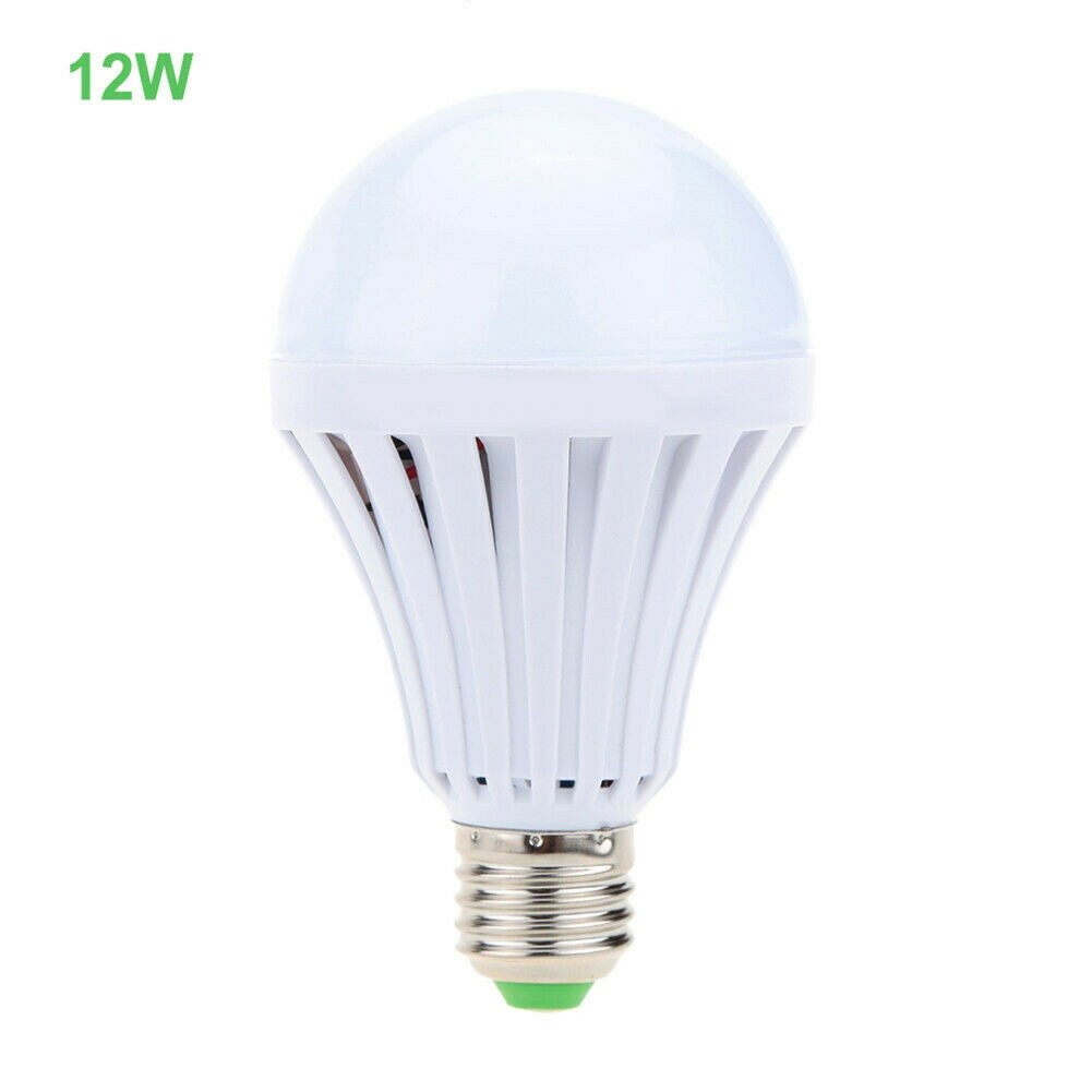 Rechargeable 12W LED Light Bulb with Battery Backup Emergency LED Bulb - White - Mycitystee