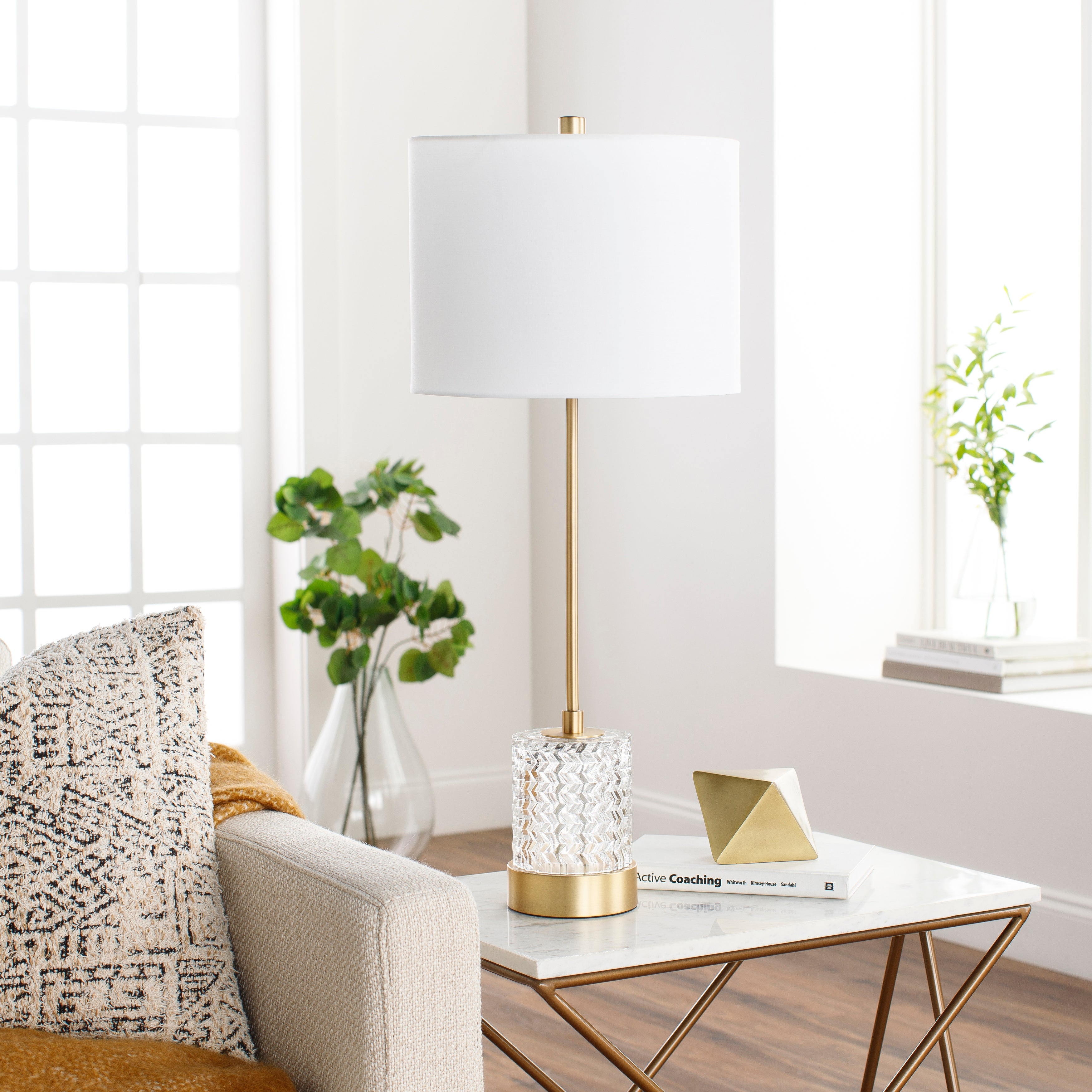 Jaybin Chevron Textured Glass 27.5-inch Table Lamp - Mycitystee