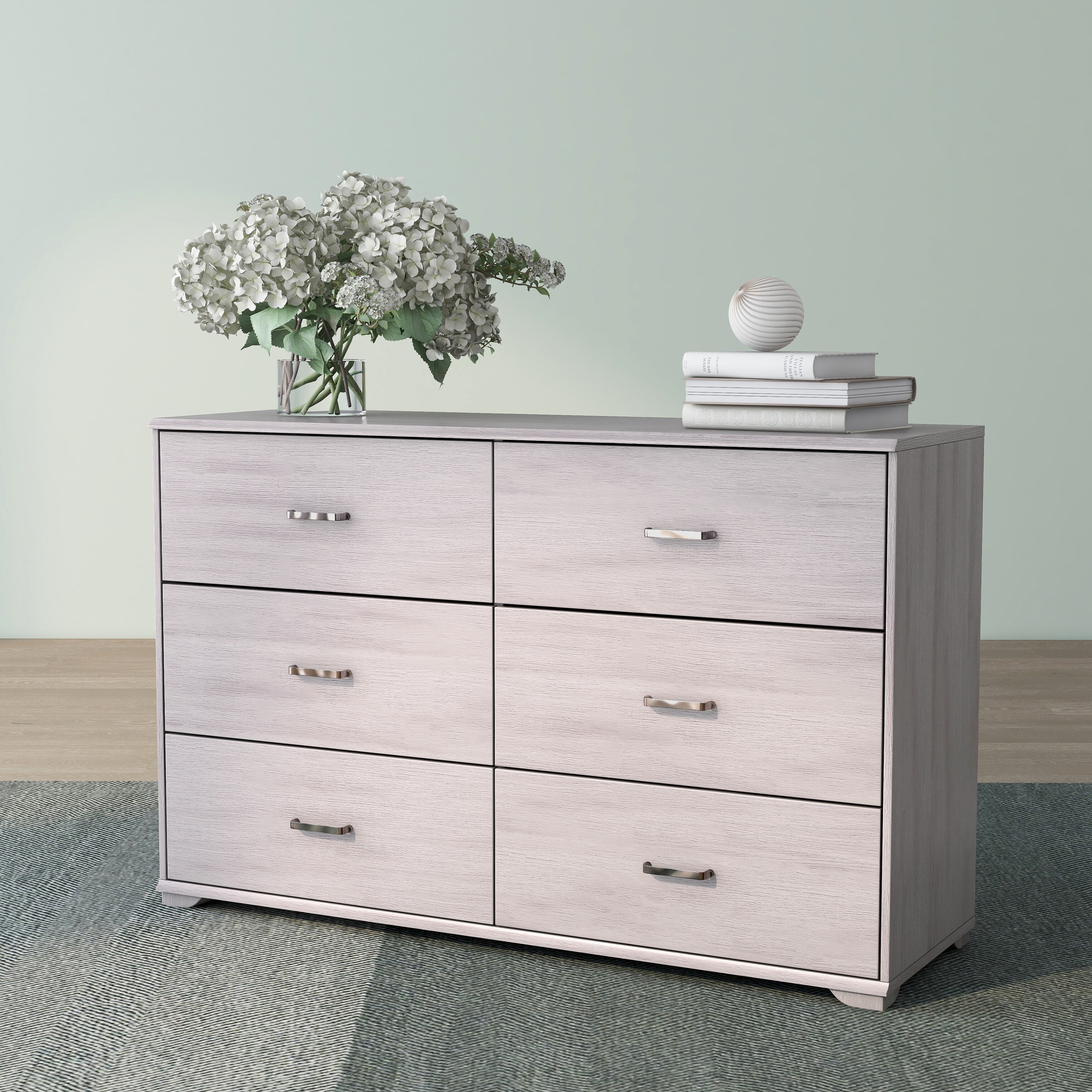 DH BASIC Contemporary 6-drawer Dresser with Bar Pulls by Denhour - - 29848799 - Mycitystee