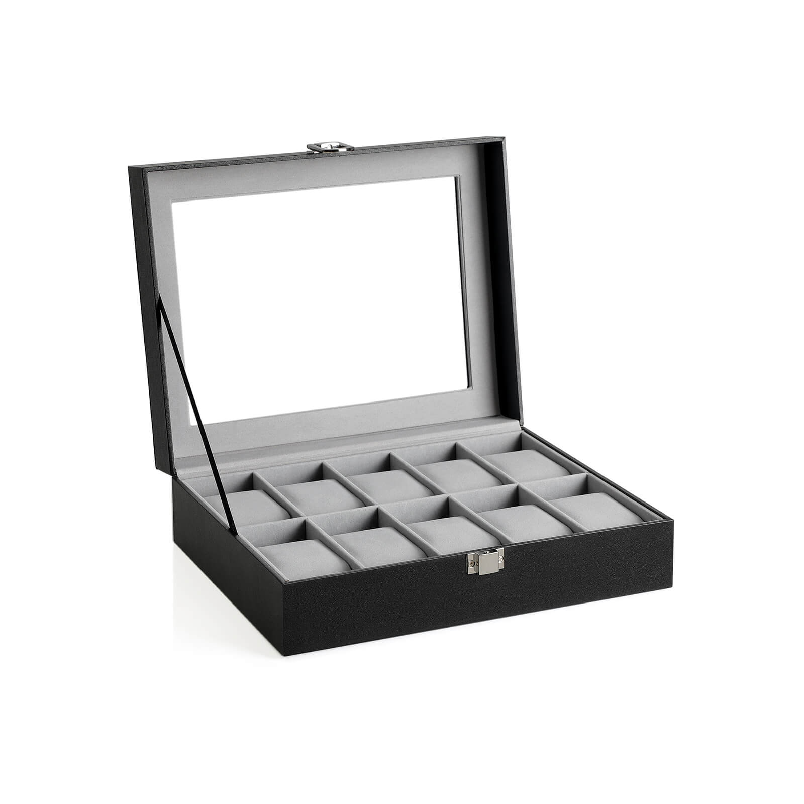 SONGMICS Watch Box with 10 SlotsBlack + Gray - Mycitystee