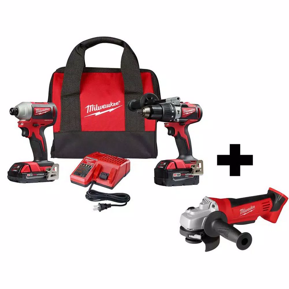 Milwaukee M18 18-Volt Lithium-Ion Brushless Cordless Hammer Drill and Impact Combo Kit with M18 4-1/2 in. Cut-Off/Grinder and#8211; XDC Depot - Mycitystee