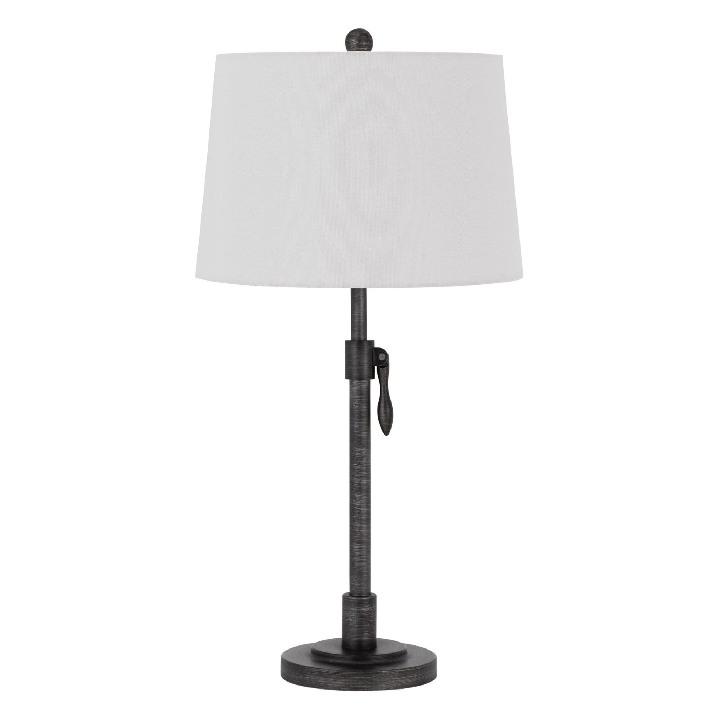 26 Inch Adjustable Metal Table Lamp with Latch， Heather Grey - Mycitystee