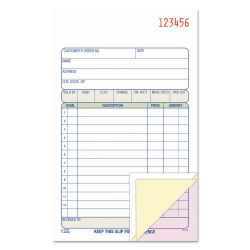 Adams Carbonless Sales Order Book， Three-Part Carbonless， 4.19 x 7.19， 50 Forms (TC4705) - Mycitystee