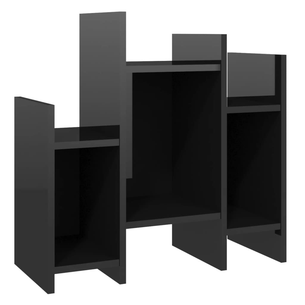 vidaXL Side Cabinet High Gloss Black 23.6