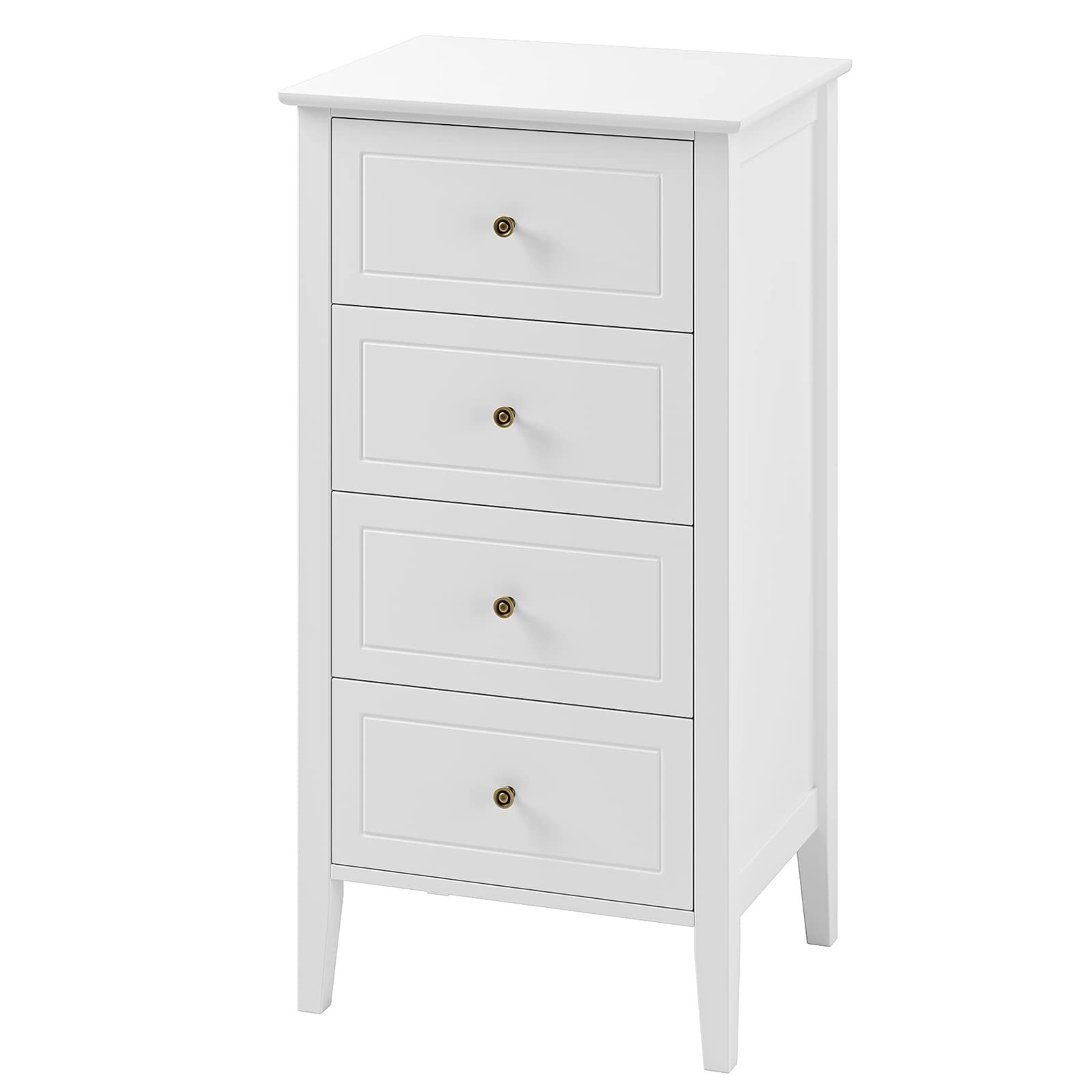 4 Drawer Dresser， Antique Wide Chest of Drawers with Solid Frame， Closet Dresser Tall Storage Chest Cabinet Nightstand - - 37668458 - Mycitystee