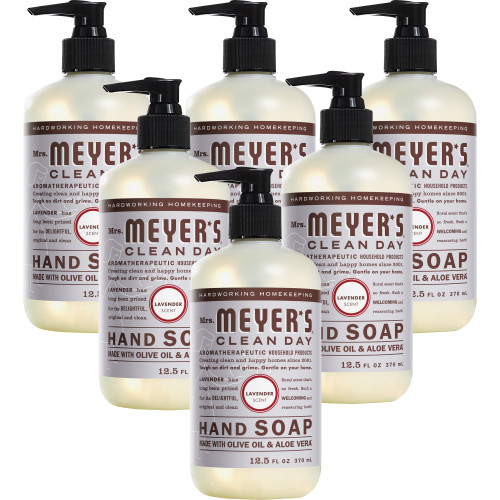 Mrs. Meyer's Clean Day Liquid Hand Soap， Lavender， 12.5 oz， 6/Carton (651311) - Mycitystee