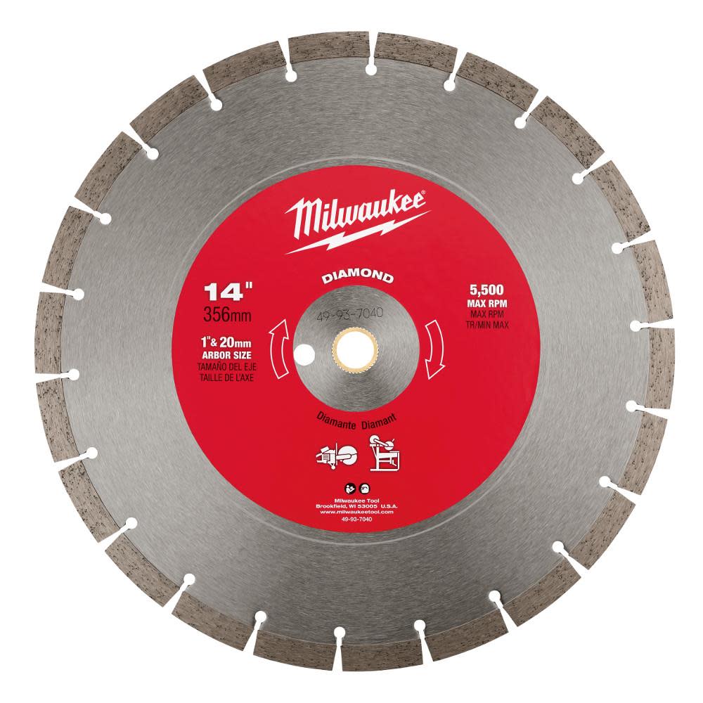 Milwaukee 14 in. Diamond Segmented 49-93-7040 from Milwaukee - Mycitystee