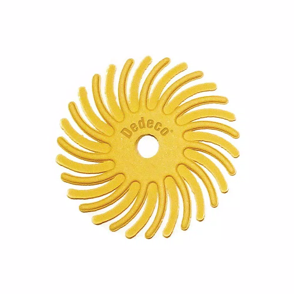 Dedeco Sunburst 1 in. Radial Discs and#8211; 1/8 in. 220-Grit Standard Arbor Rotary Cleaning and Polishing Tool (12-Pack) and#8211; XDC Depot - Mycitystee