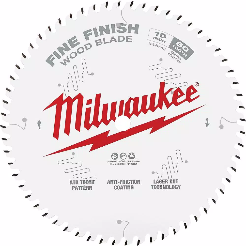 Milwaukee 10 in. x 60-Tooth Fine Finish Circular Saw Blade and#8211; XDC Depot - Mycitystee