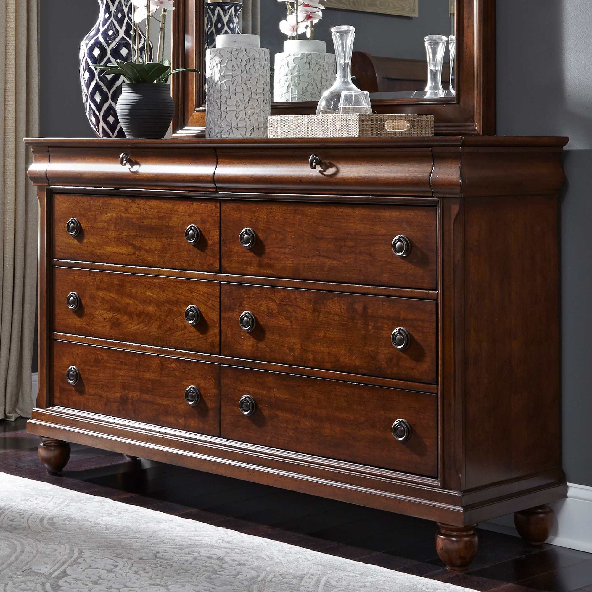 Rustic Traditions Rustic Cherry 8 Drawer Dresser - - 9108795 - Mycitystee