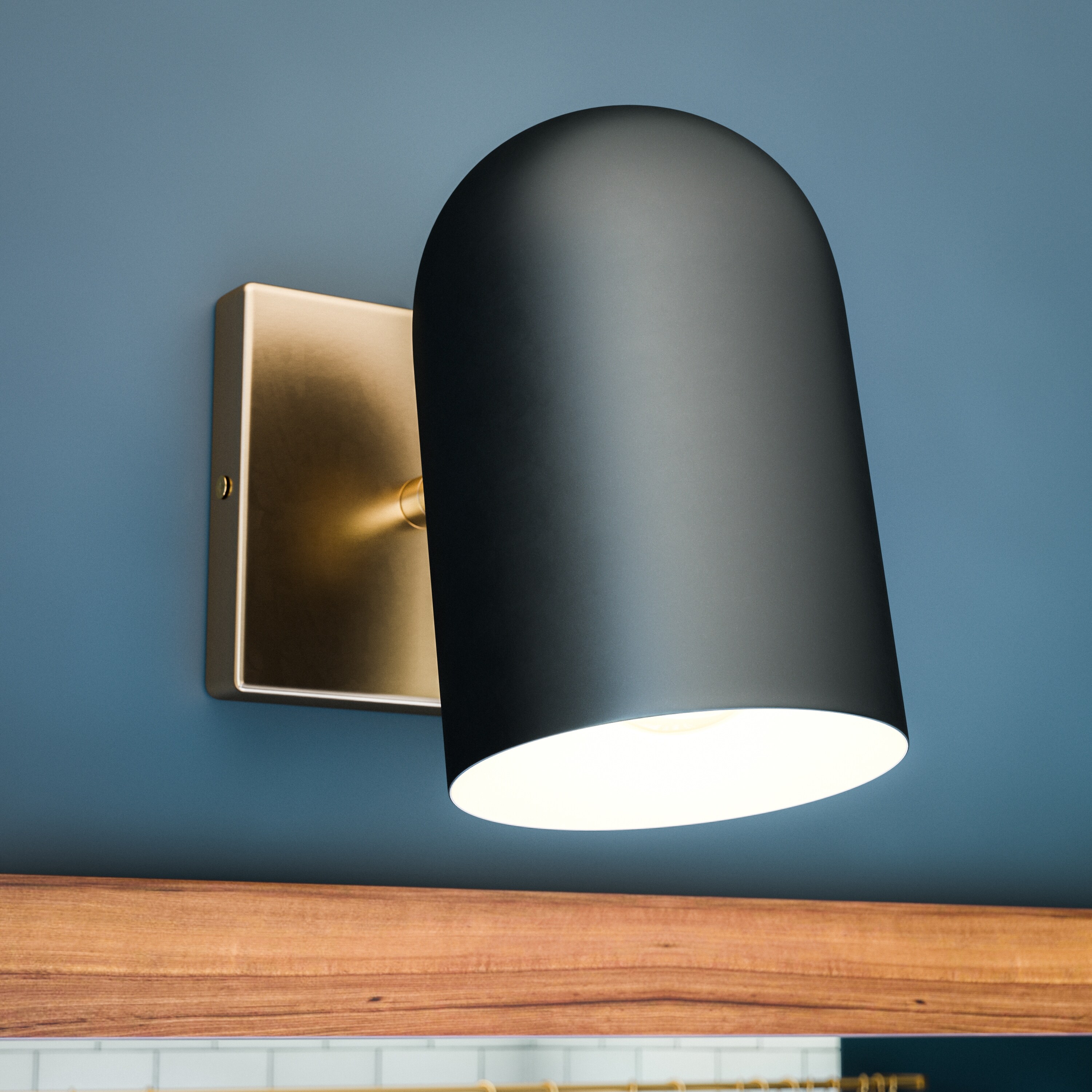 Almeria Black with AB LED Wall Sconce - Mycitystee