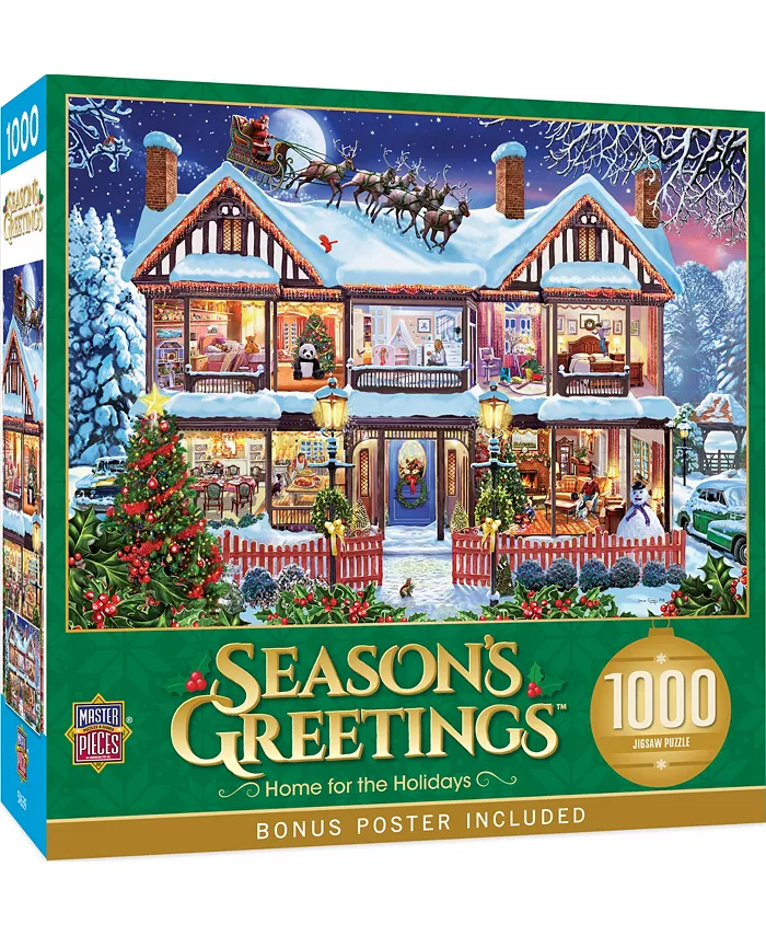 MasterPieces Puzzles 1000 Piece Christmas Jigsaw Puzzle - Home for the Holidays - Mycitystee