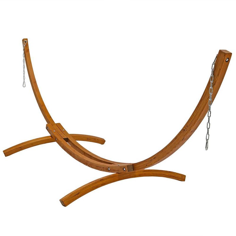 Ultimate Patio 12-Foot Solid Wood Curved Hammock Stand - Mycitystee