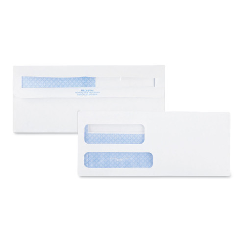 Quality Park Double Window Redi-Seal Security-Tinted Envelope， #9， Commercial Flap， Redi-Seal Adhesive Closure， 3.88 x 8.88， White， 500/BX (24529) - Mycitystee