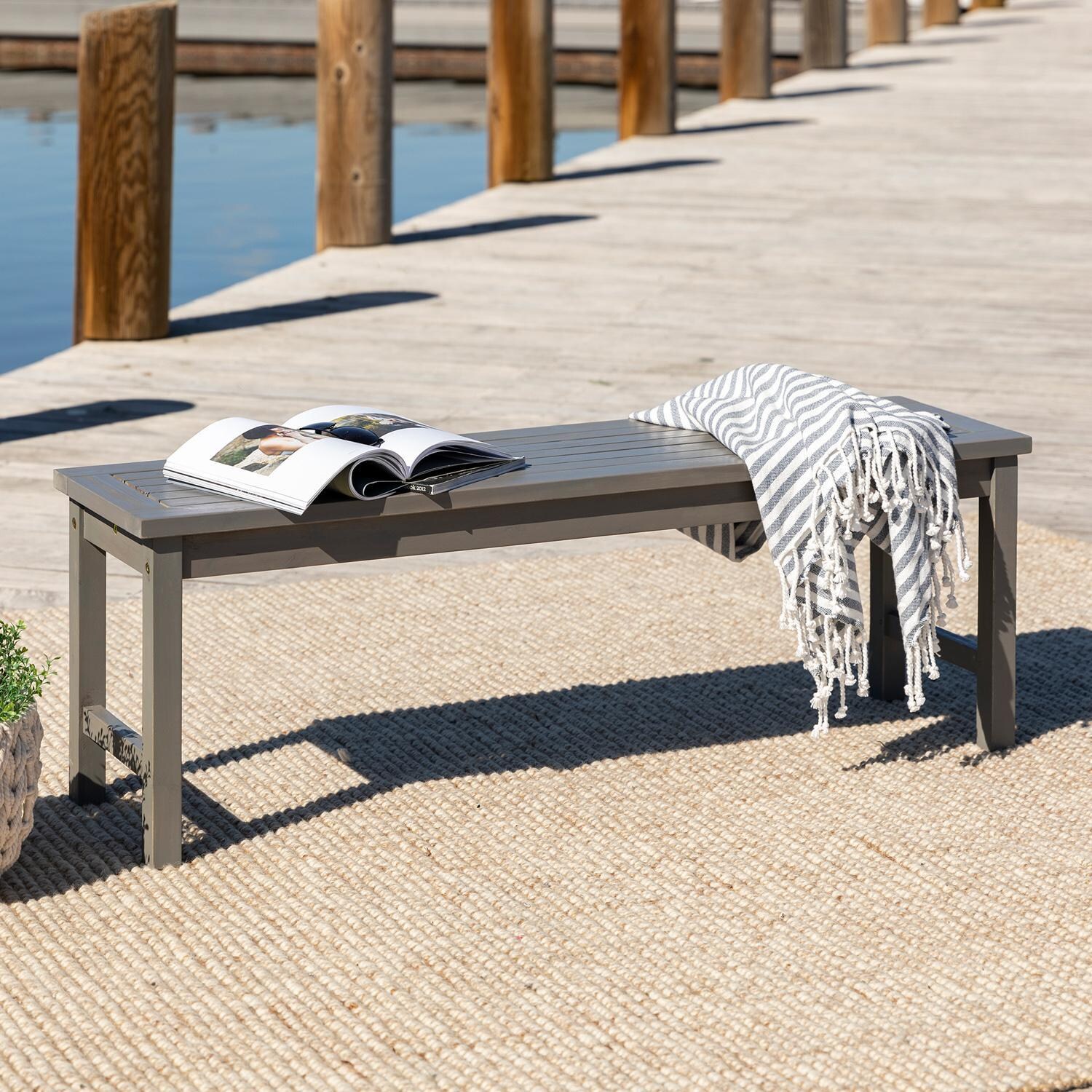 Ultimate Patio Horizon Way 53 Inch Acacia Patio Dining Bench - Mycitystee