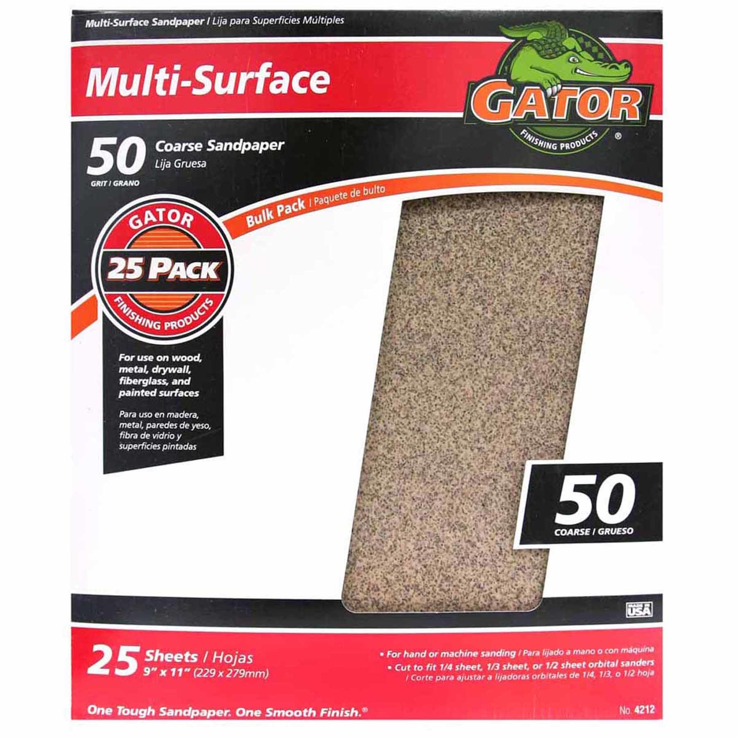Gator 11 in. L X 9 in. W 50 Grit Aluminum Oxide All Purpose Sandpaper 1 pk - Mycitystee