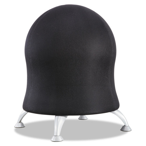 Safco Zenergy Ball Chair， Backless， Supports Up to 250 lb， Black Fabric Seat， Silver Base (4750BL) - Mycitystee
