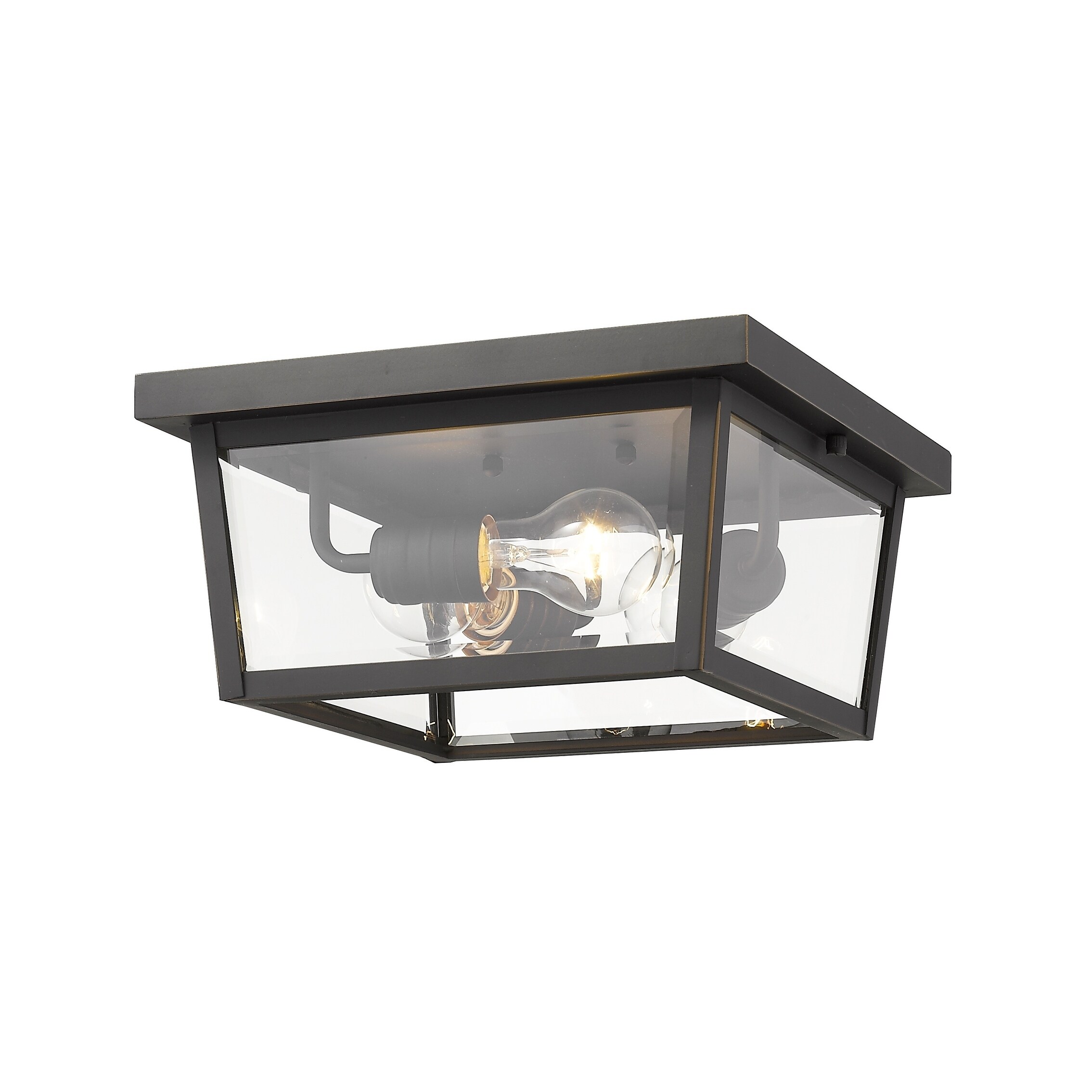 Beacon 3 Light Outdoor Flush Ceiling Mount Fixture in Oil Rubbed Bronze - Mycitystee