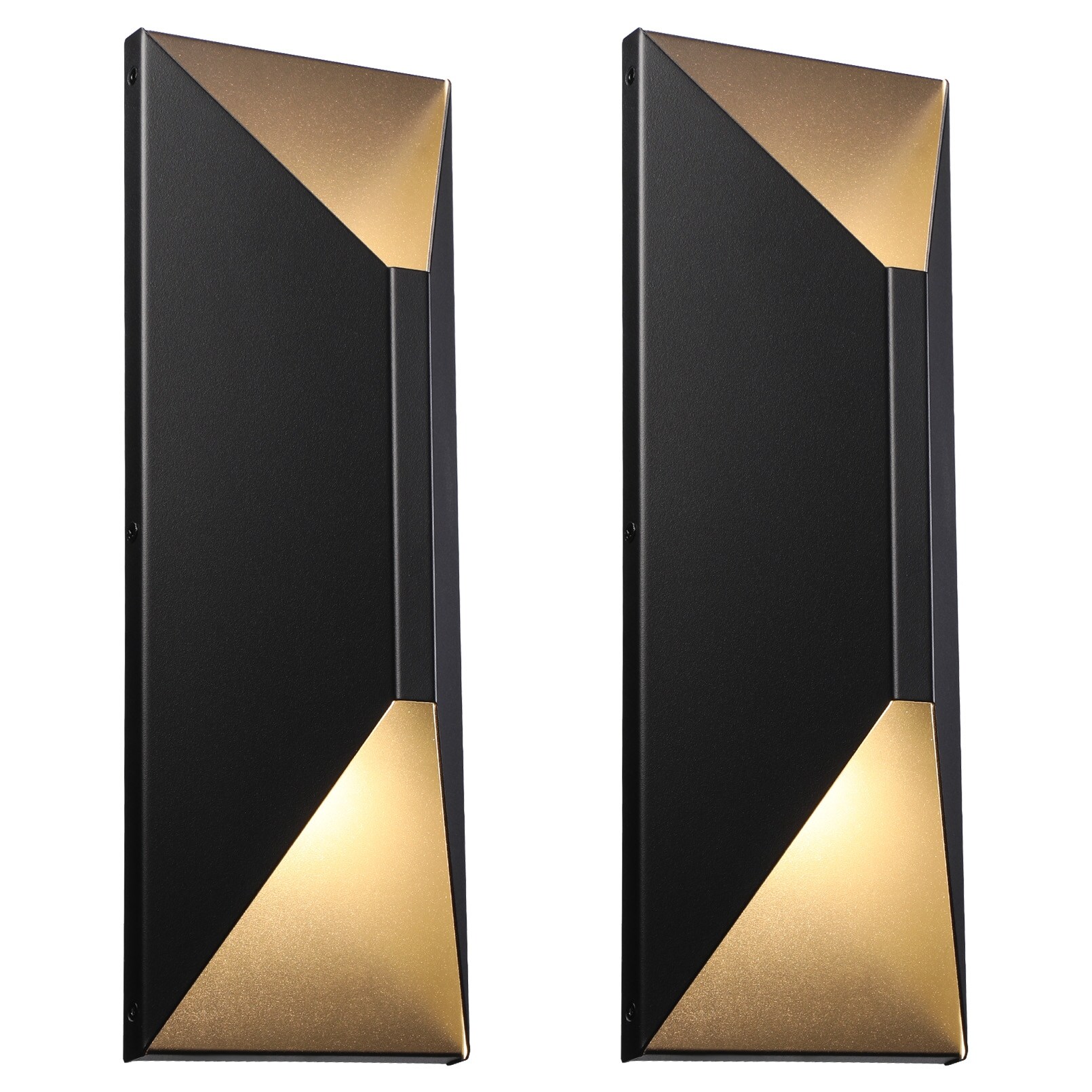 Modern LED Up Down Outdoor Armed Sconce 3000K Warm White， Black - 2PACK - Mycitystee