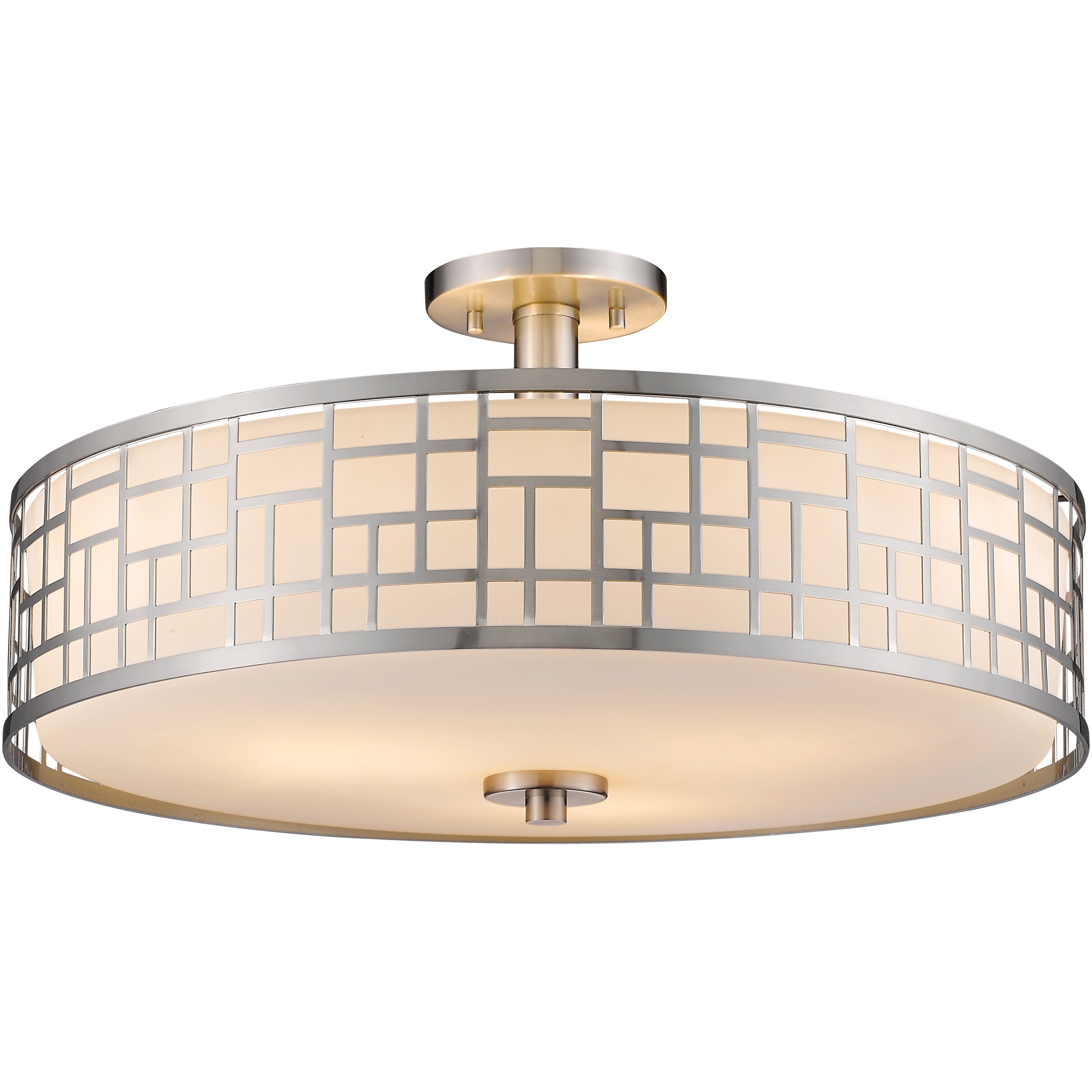 Avery Home Lighting Elea 3-light Brushed Nickel Semi-Flush Mount - Brushed nickel - Mycitystee