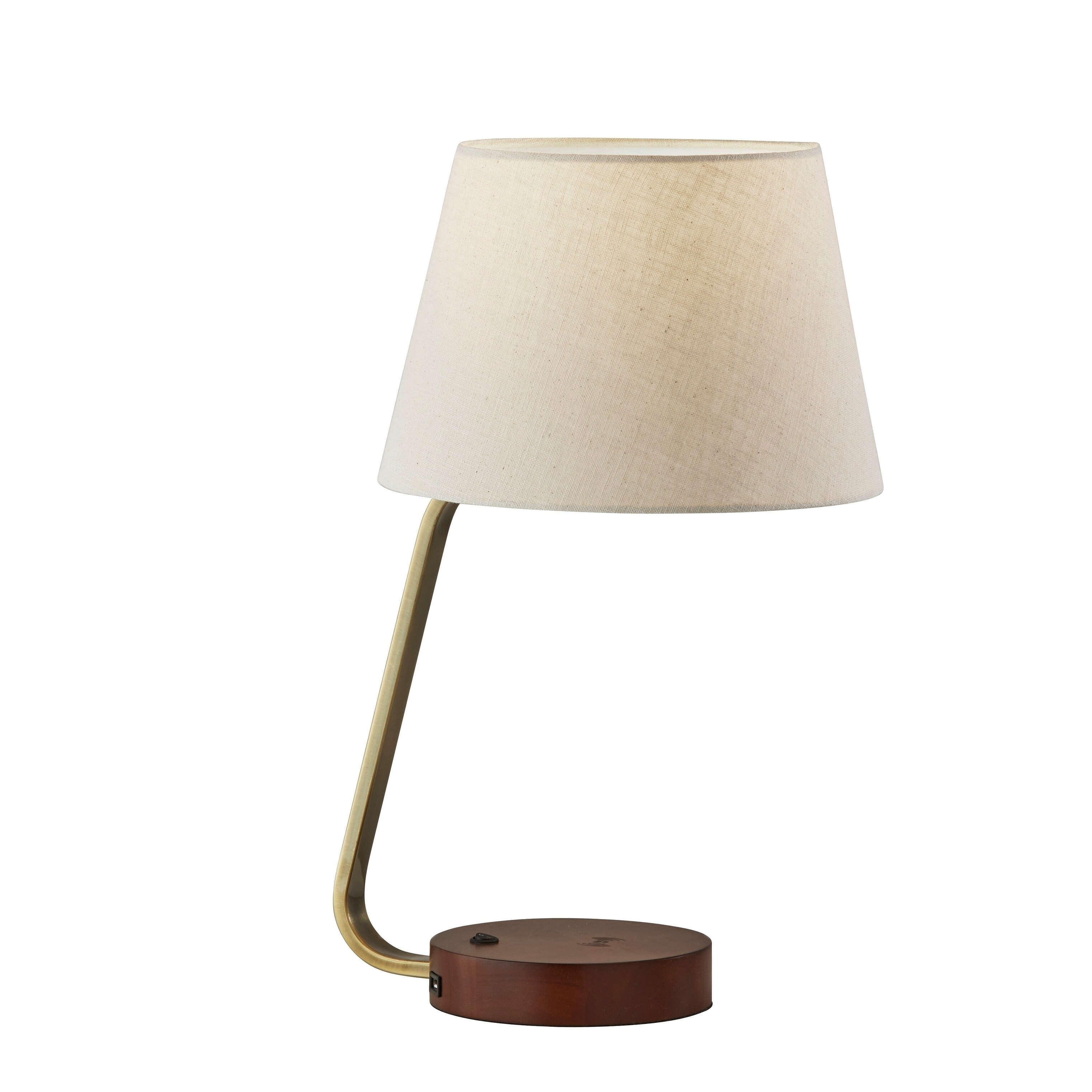 AdessoCharge Brass or Brushed Steel Louie Table Lamp - Mycitystee