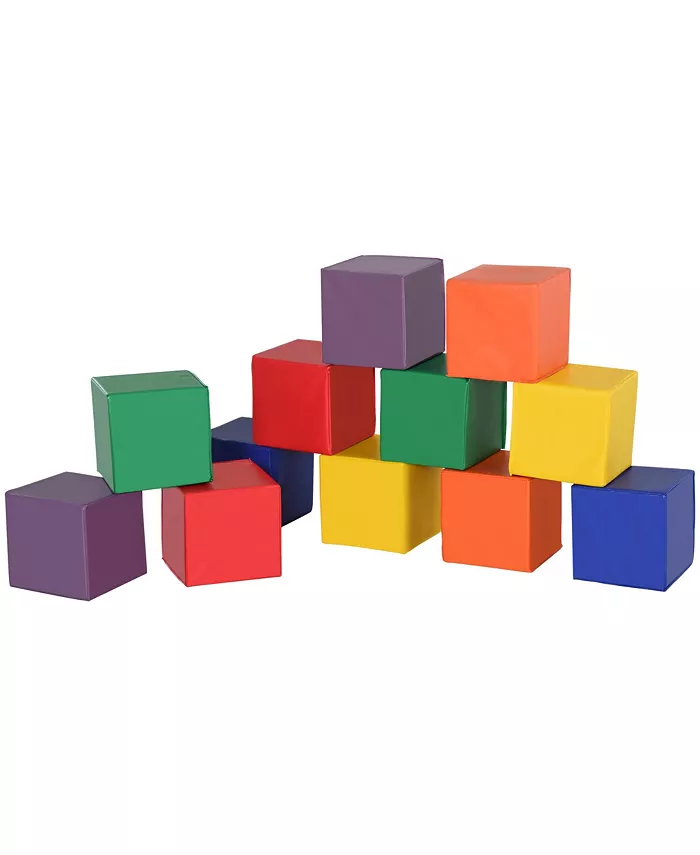 Soozier 12 Piece Soft Play Blocks Soft Foam Toy Building and Stacking Blocks - Mycitystee