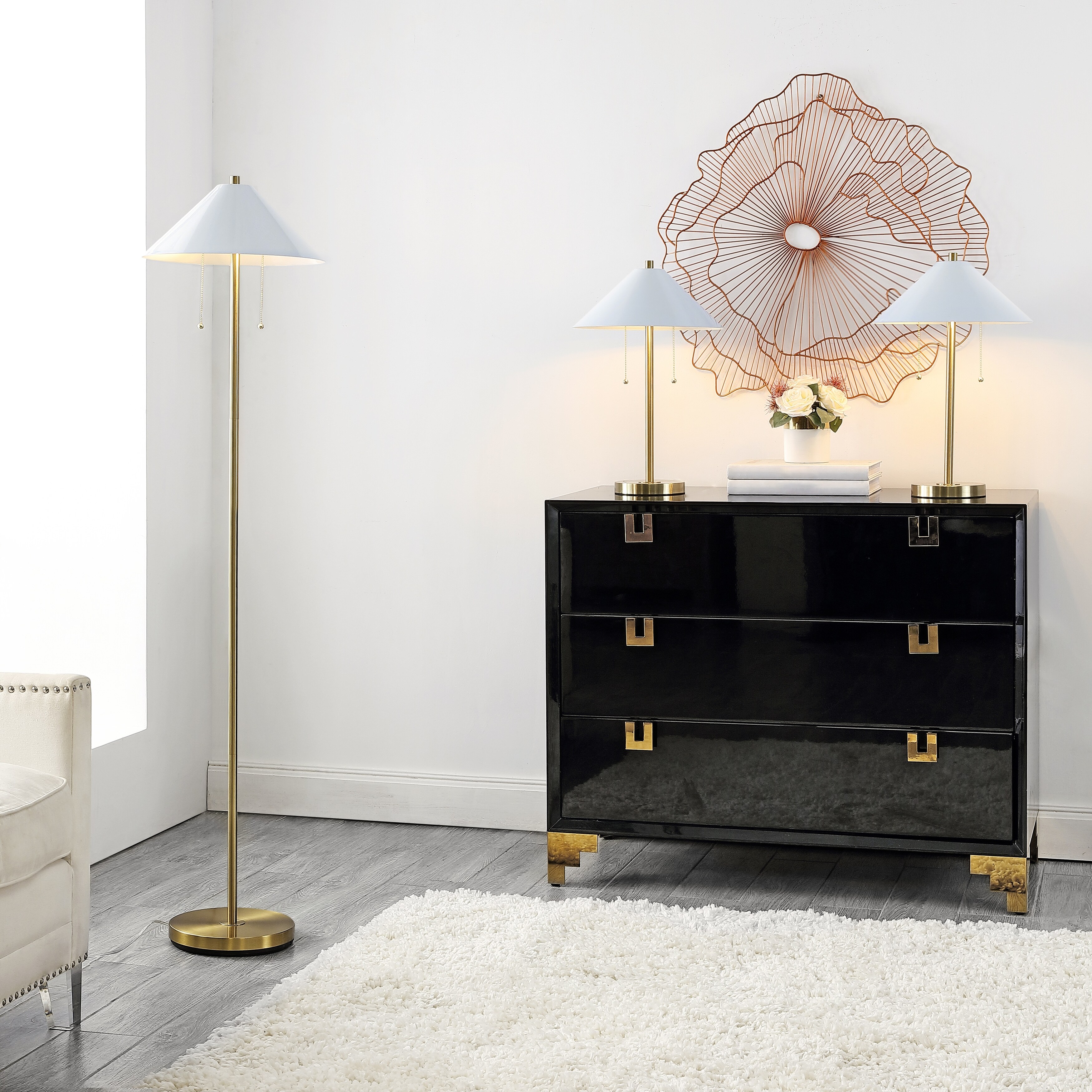 SAFAVIEH Lighting Prisma Floor And Table Lamp (Set of 3) - 14