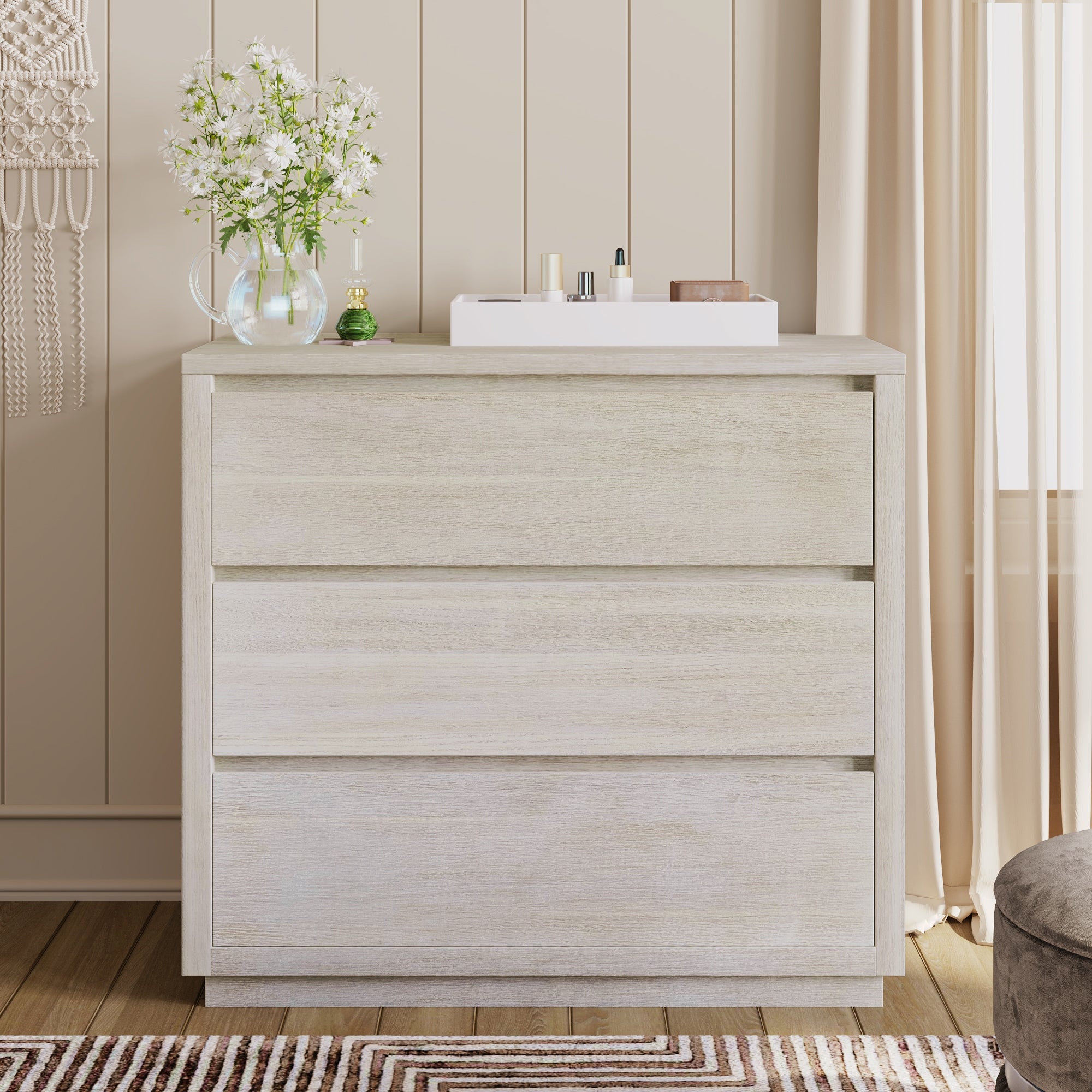Modern Style Soild Wood 3-Drawer Chest for Bedroom - - 37570216 - Mycitystee