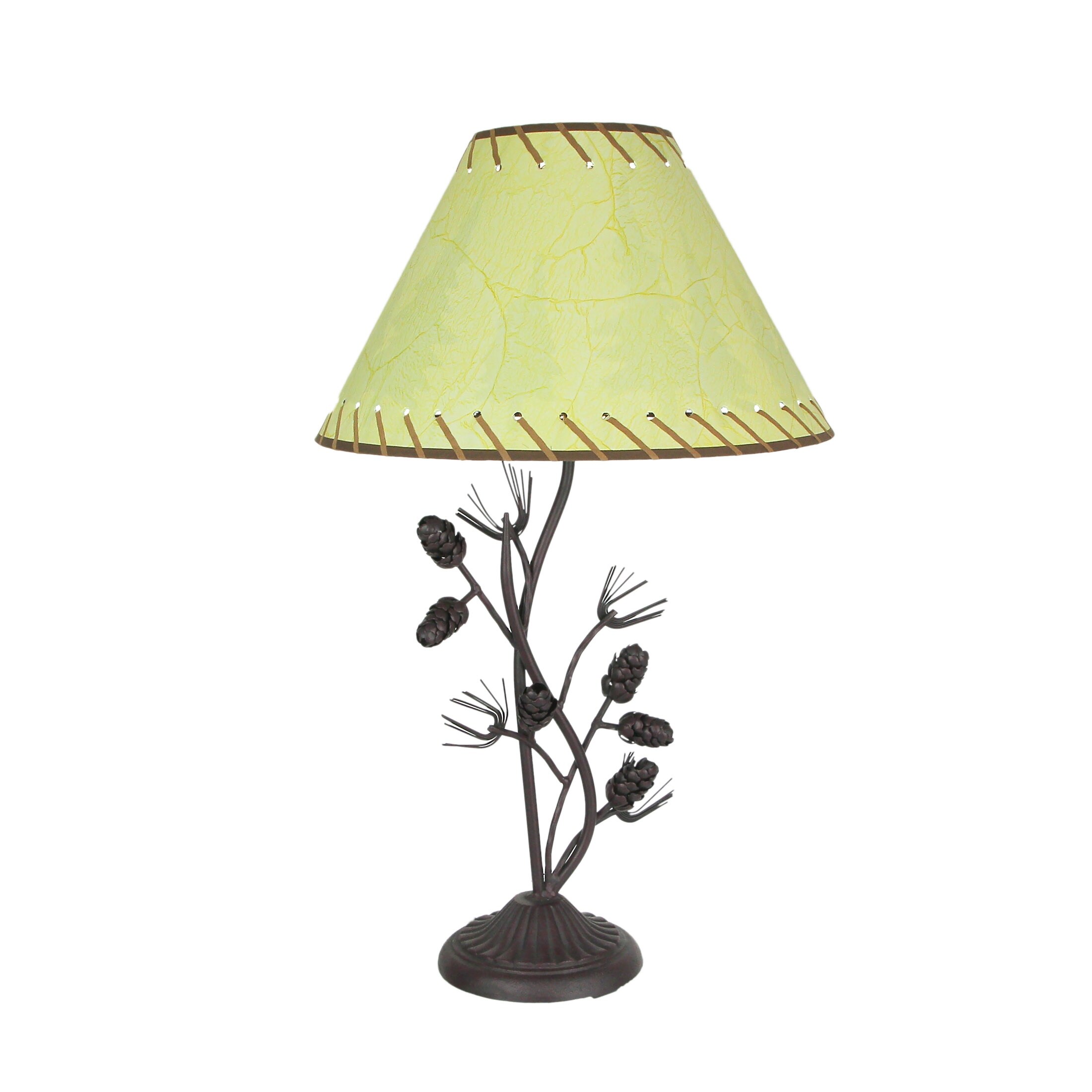 Brown Metal Pine Cone Decorative Table Lamp Cabin Home Decor Rustic Desk Light - 26.5 X 16.25 X 16.25 inches - Mycitystee