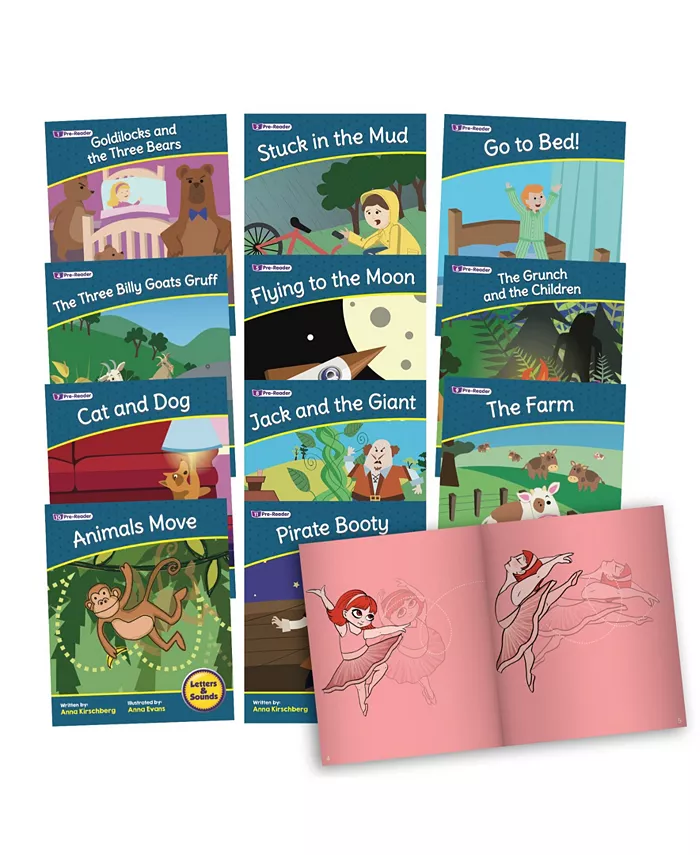 Junior Learning Letters and Sounds Phase-1 Fiction Educational Learning Set 2， 12 Pieces - Mycitystee