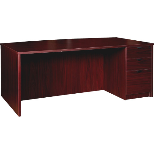 Lorell Prominence 2.0 Mahogany Laminate Box/Box/File Right-Pedestal Desk - 3-Drawer (PD4272RSPMY) - Mycitystee