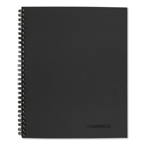 Cambridge Wirebound Guided Meeting Notes Notebook， 1 Subject， Meeting-Minutes/Notes Format， Dark Gray Cover， 11 x 8.25， 80 Sheets (06132) - Mycitystee