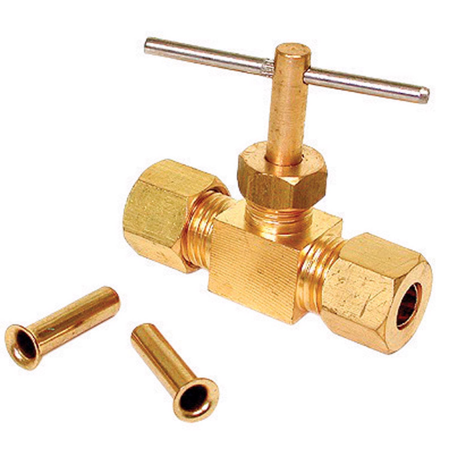 Dial 1/4 in. H X 2-3/4 in. W Tan Brass Straight Needle Valve - Mycitystee