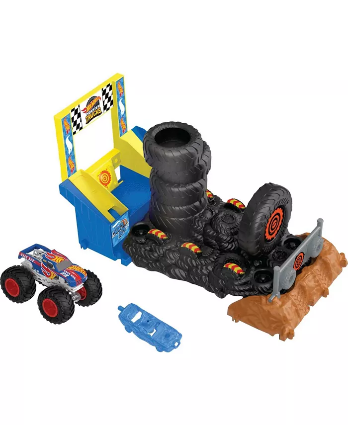 Hot Wheels Monster Trucks Arena Smashers Race Ace Smash Race Challenge Playset - Mycitystee