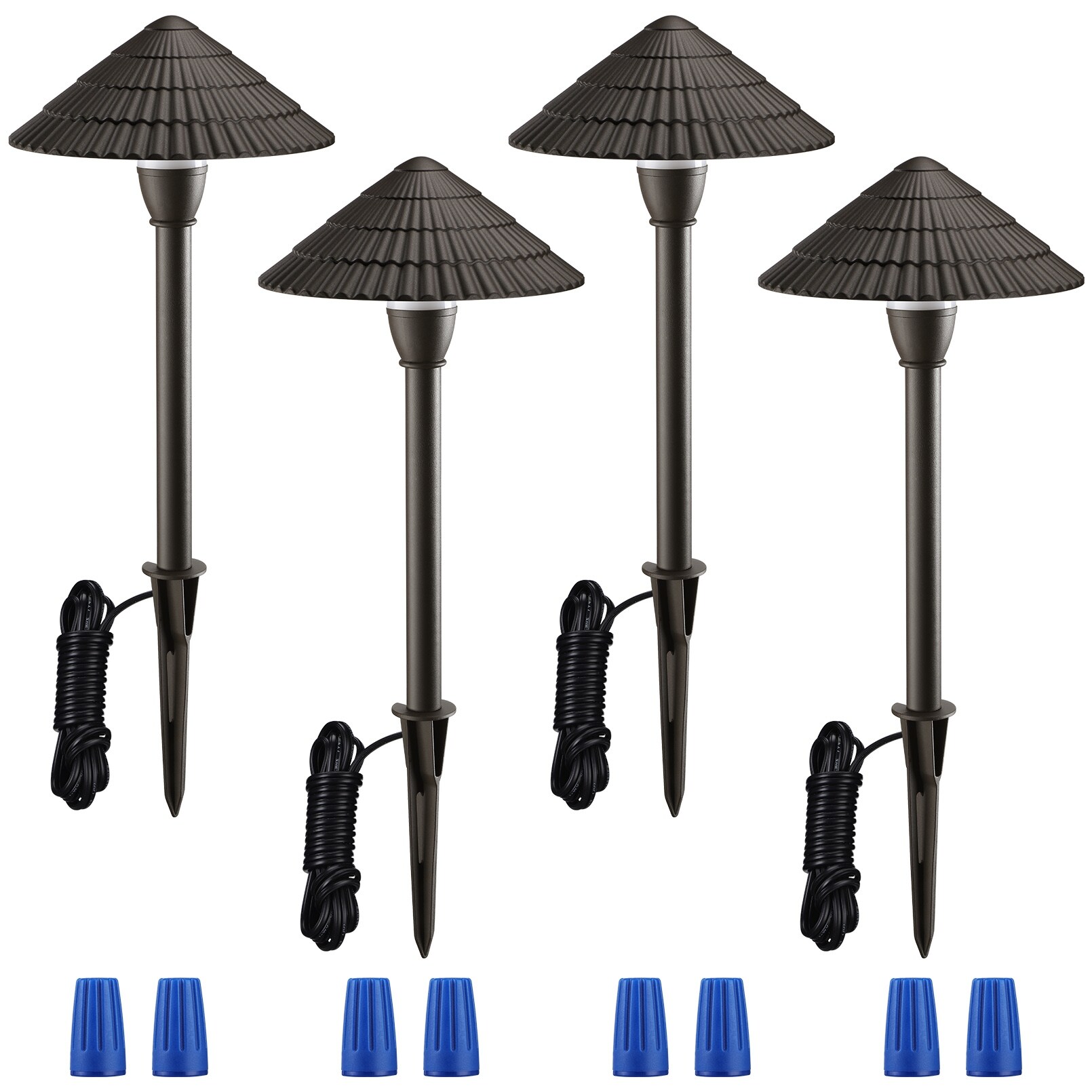 4-Pack LED Pathway Light， Mushroom Shape， ETL Listed， 5000K Daylight - 3W - Mycitystee