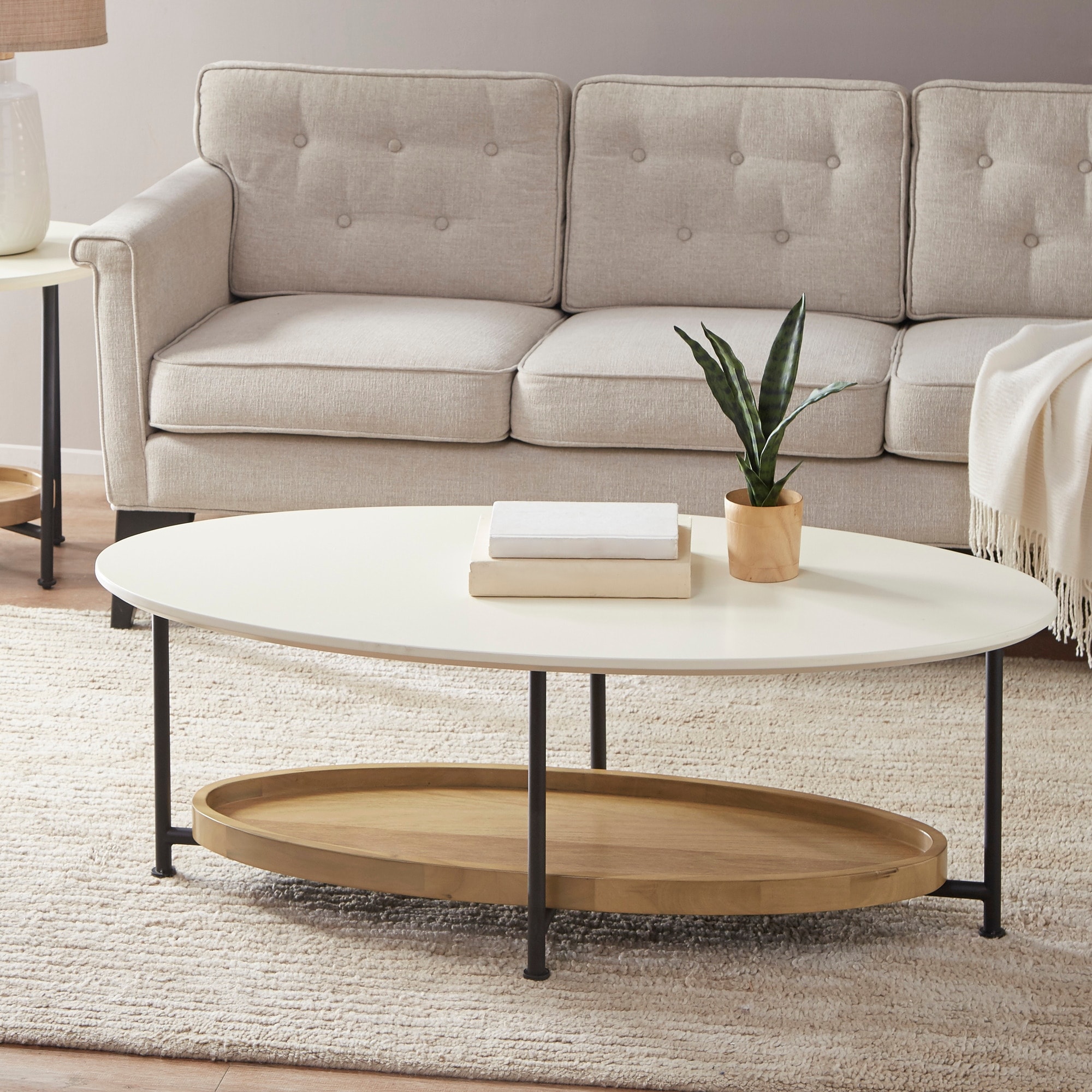 Madison Park Beauchamp White/ Natural Coffee Table - Mycitystee