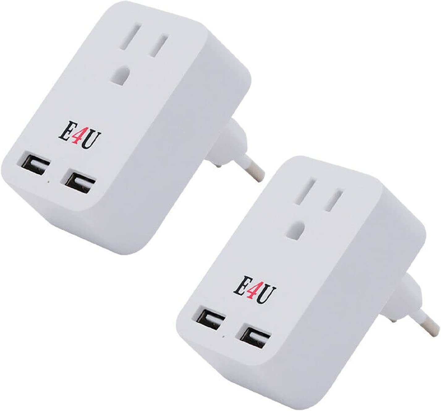 5 Core USB Wall Charger White with Surge Protector, Multi Charging Power Outlet with 2 USB Ports and One AC Plug Expander | Travel Wall Adapter for, H - Mycitystee