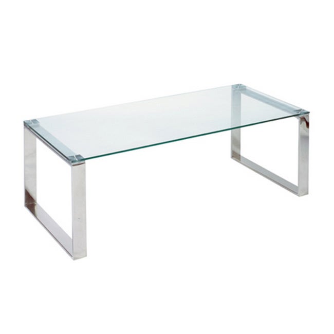 Cortesi Home Remi Contemporary Chrome Glass Coffee Table - Mycitystee
