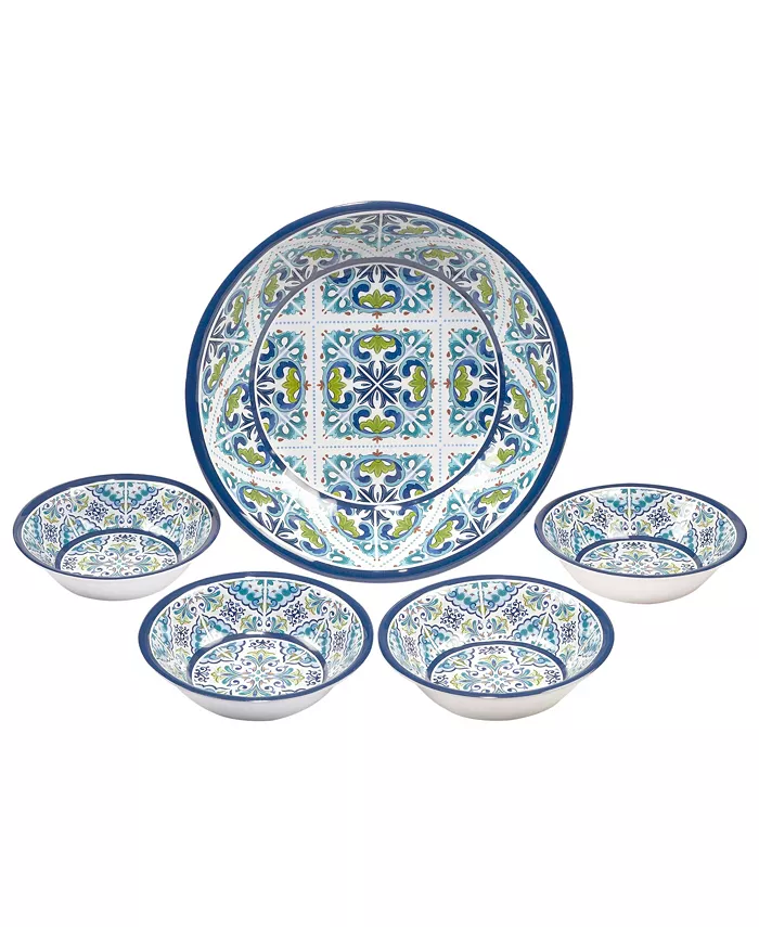 Certified International Certified Mosaic 5Piece Melamine Salad Serving Set - Mycitystee