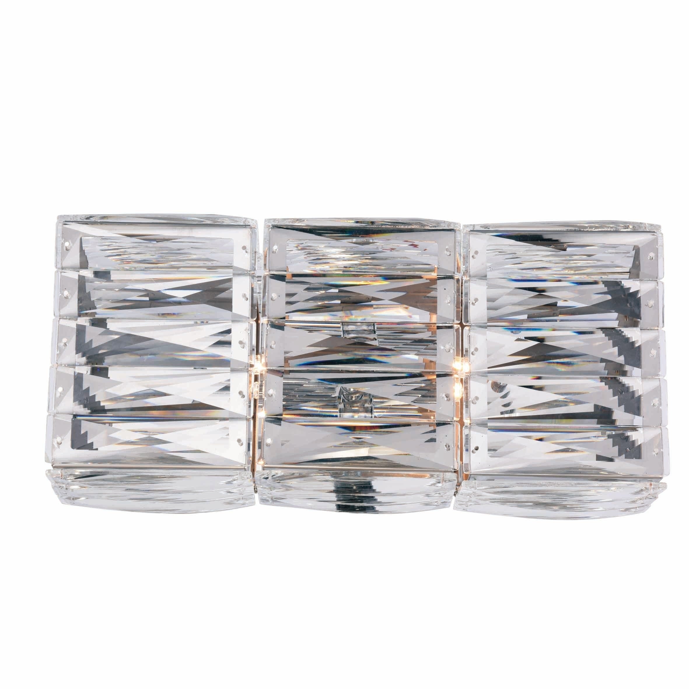 Fleur Illumination Collection Wall Sconce， Vanity D:14.37in H:7.32in E:5.3in Lt:2 Chrome Finish - Mycitystee