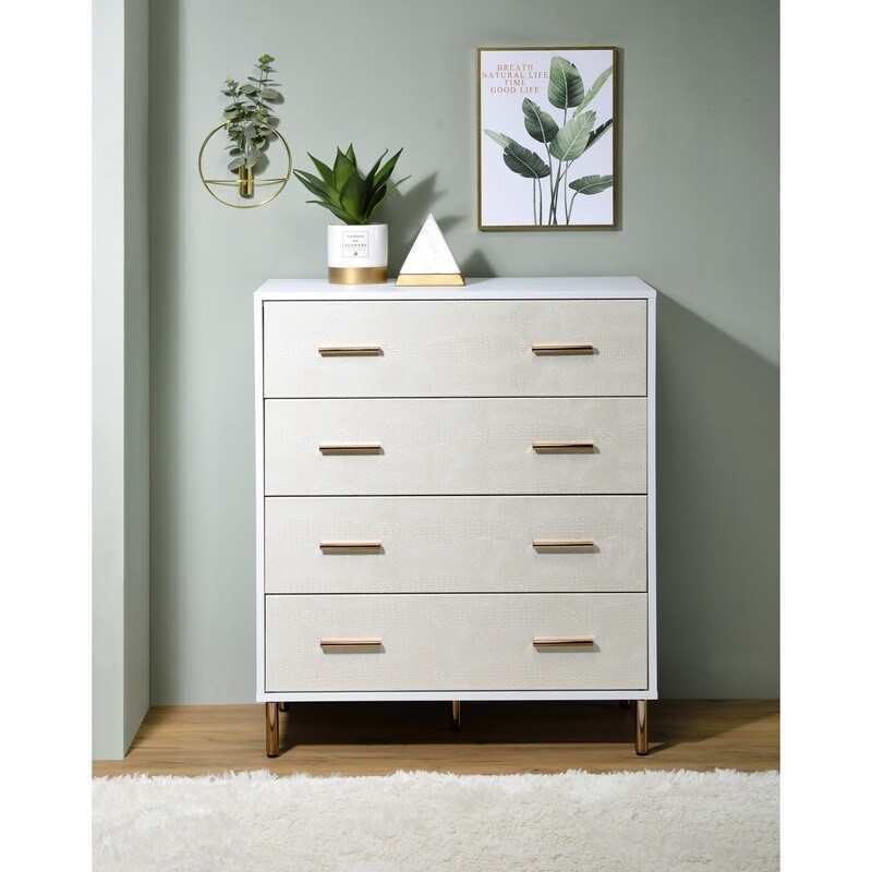 White Modern 4-drawer Storage Chest-32