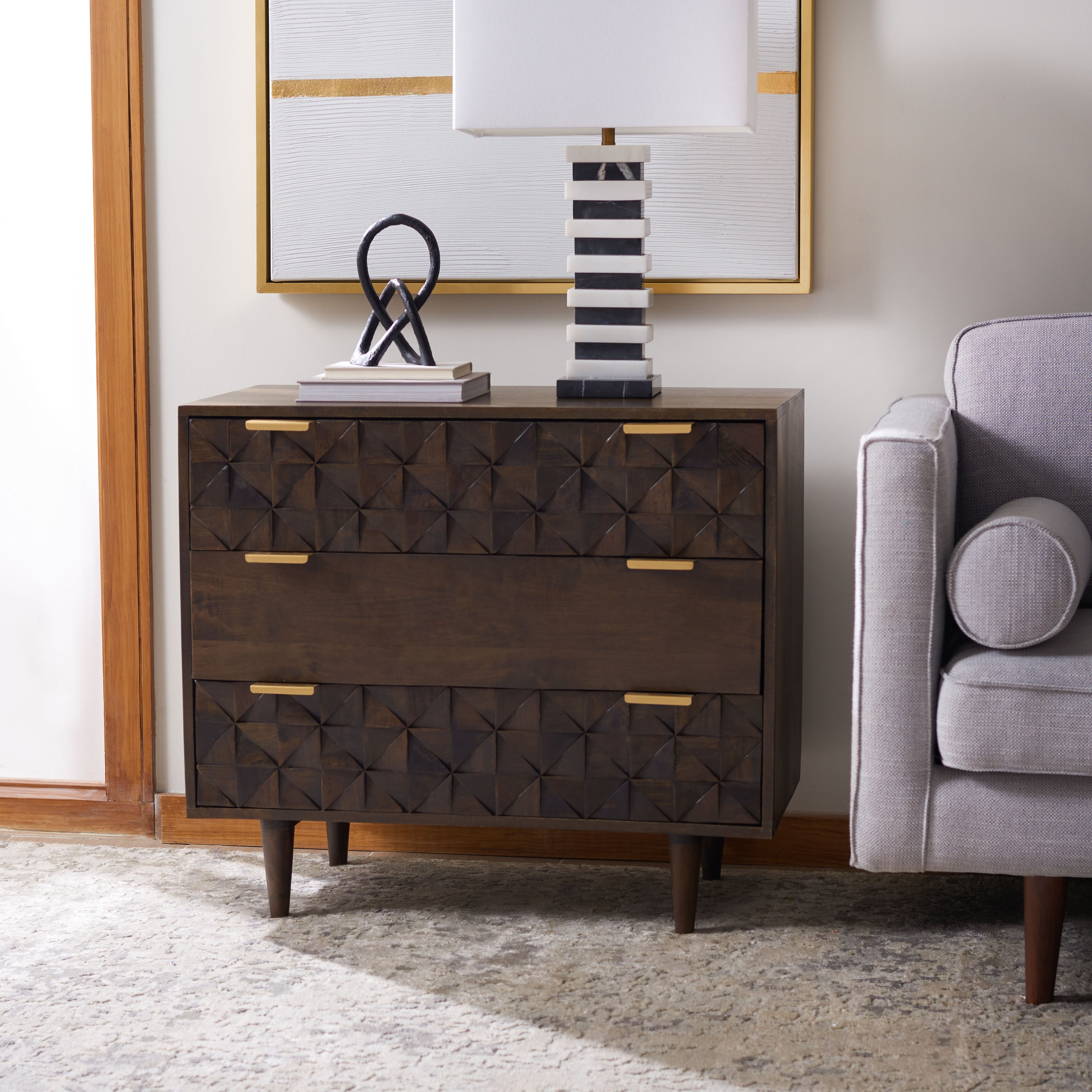 SAFAVIEH Zinnia 3-Drawer Storage Bedroom Chest - - 23591455 - Mycitystee