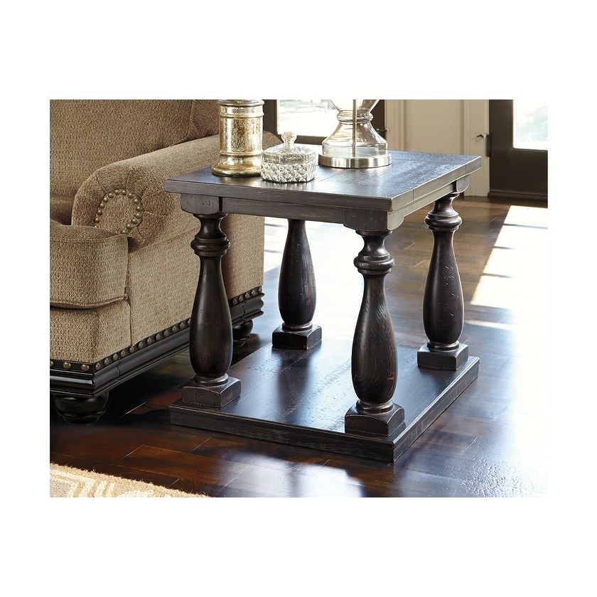 Ashley T880-3 Mallacar Black Rectangular End Table - Mycitystee