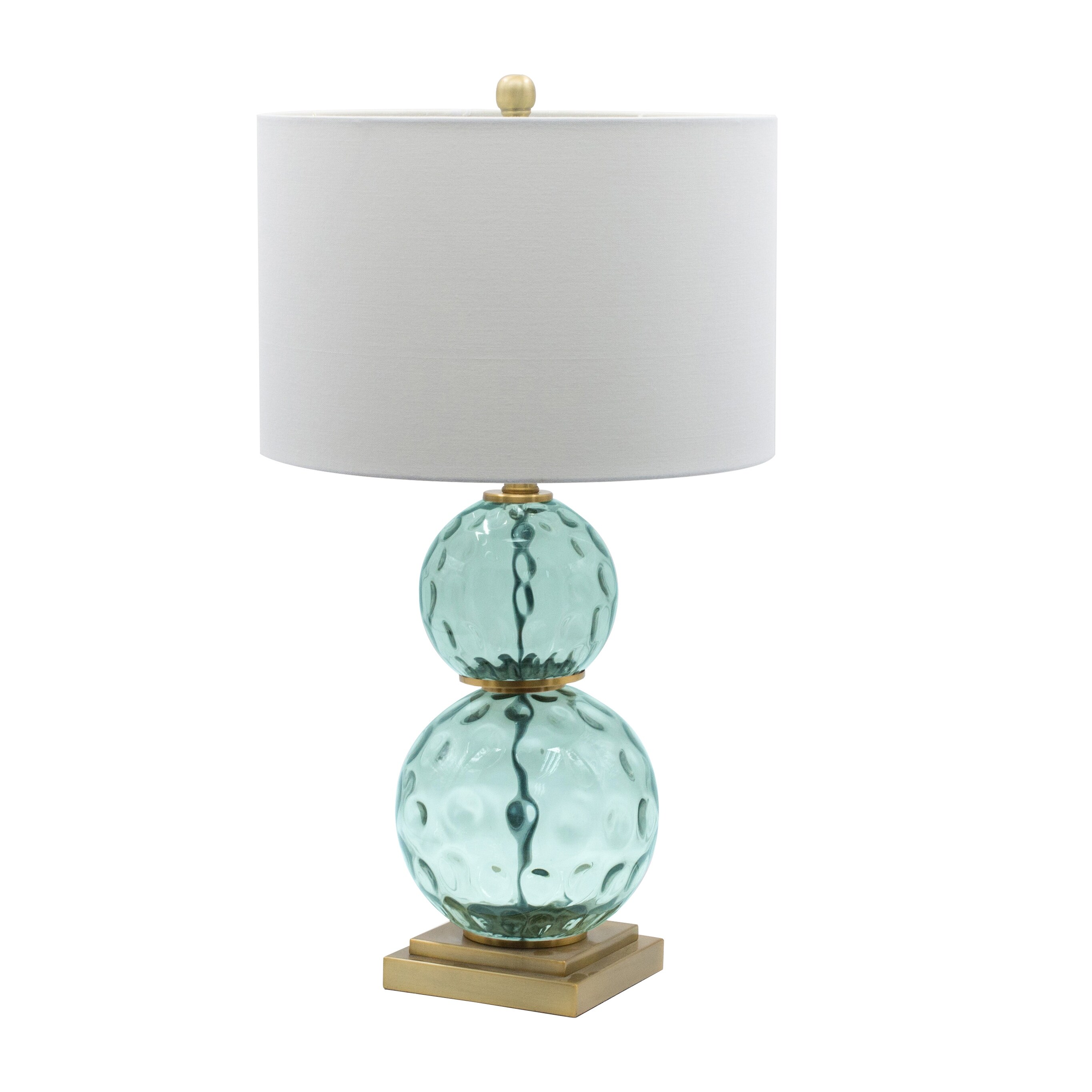 AandB Home Stack Globe Table Lamp with Dimple Glass Square Base - Mycitystee