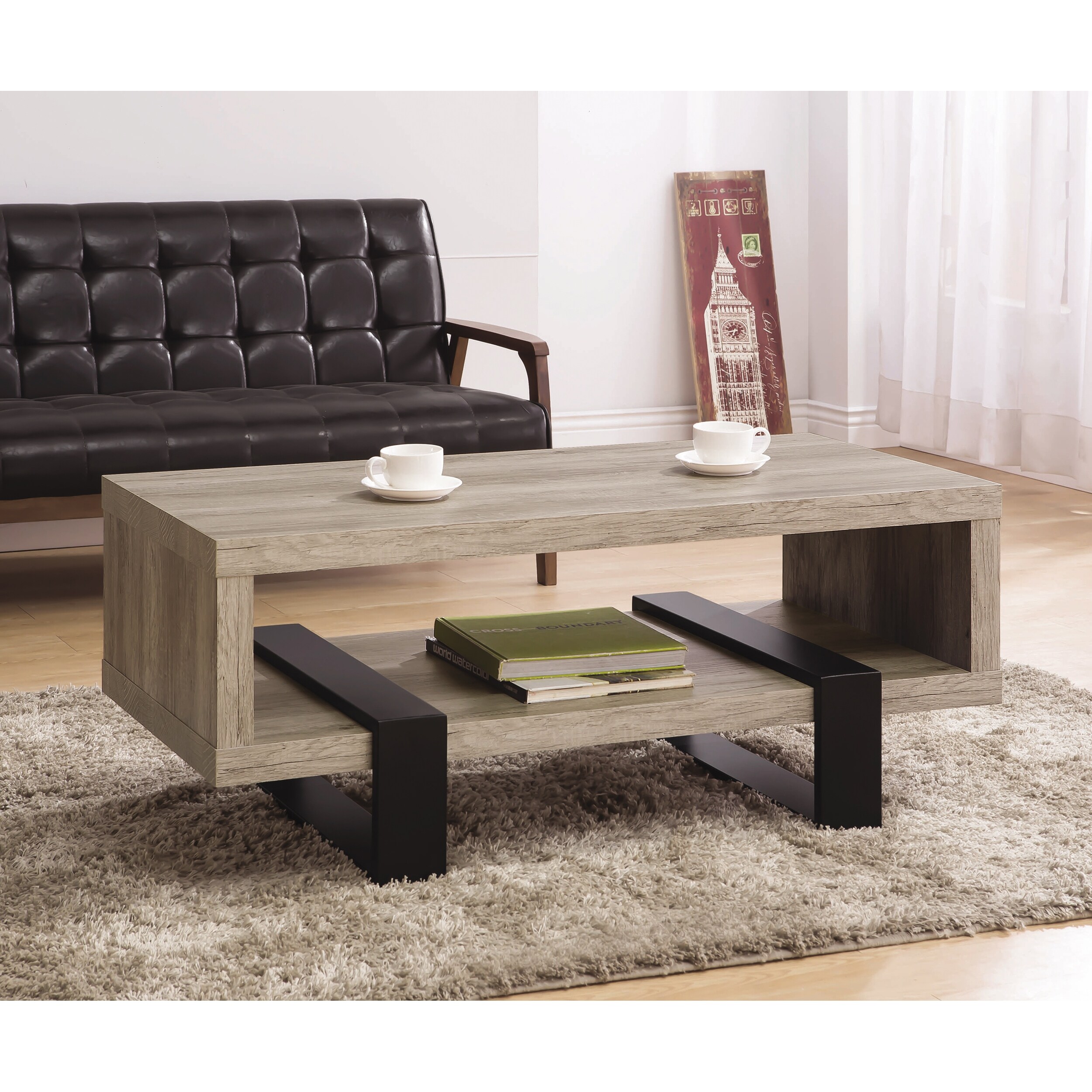 Gareth Wood and Metal Coffee Table - Mycitystee