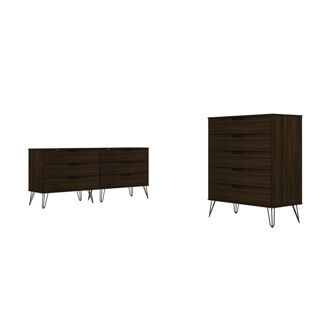 Manhattan Comfort Rockefeller 5-Drawer and 6-Drawer Dresser Set - - 33366820 - Mycitystee